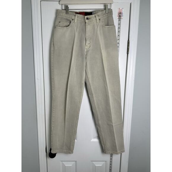 Levi’s Silvertab Loose Cream Denim Jeans USA 26x30 Skater Distressed Vintage 90s - Picture 1 of 14
